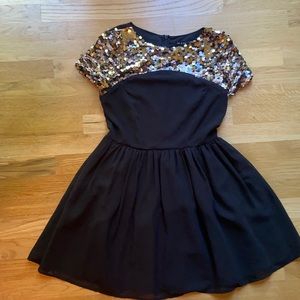 NWOT Black Sequin mini dress